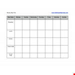 Nanny Weekly Meal Plan Template example document template