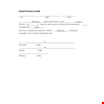 Simple Promissory Note Template example document template
