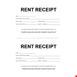 Rent Receipt for Tenants and Landlords example document template