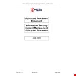 Security Policy: Protecting Information and Managing Incidents - Security Council's Policy Approach example document template