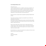 Formal Employment Reference Letter example document template 