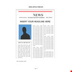 News article template example document template 