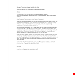 Thank You Letter to Child & Families for Visit example document template