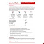 Entry Level Medical Sales Resume - Sales & Medical Experience | Entry Level example document template