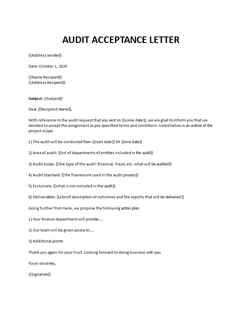 audit engagement letter
