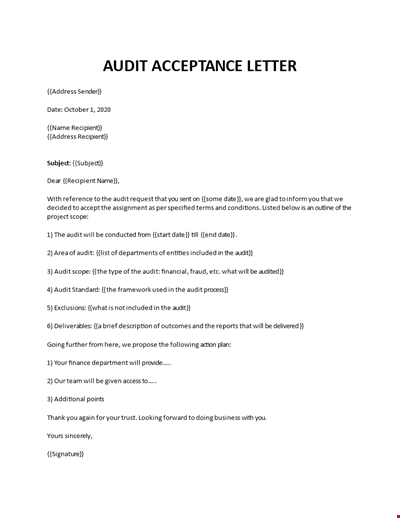 Audit Engagement Letter Template in Word