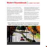 Get Safe with Our Fact Sheet Template - Covering Roundabouts and More example document template