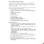 College Admission Blank Resume example document template