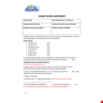 Nanny Work Agreement example document template