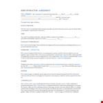 Subcontractor Agreement Template - Create a Contract with Contractor example document template