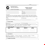 Employment Verification Form For Social Service example document template