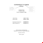 Engineering Lab Report Template example document template