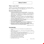 Official Query Letter Template example document template