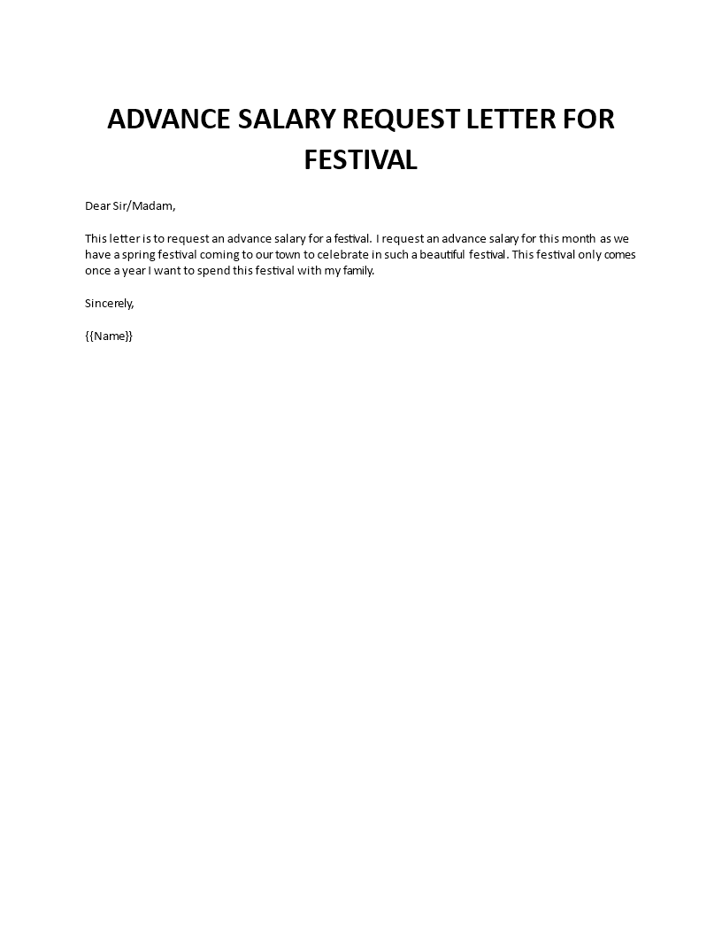advance salary request letter for spring festival