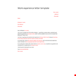 Work Experience Letter In Pdf example document template 