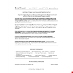 International Sales Marketing Resume example document template