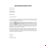 Teaching Position Cover Letter example document template