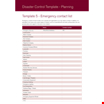 Emergency Contact List Template | Company & Insurance Contacts example document template