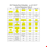 Printable Scholar Bowl Schedule example document template