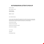 Authorization letter template example document template