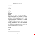 Letter of Interest Example example document template