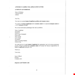 Sample Employment Visa Application Letter | Visa Application Request | Work Permit Application example document template