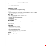 Corporate Finance Associate Resume example document template