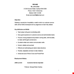 Customer Service Resume Template example document template