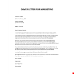 Cover letter for marketing example document template