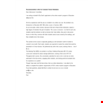 Recommendation Letter For Graduate School Admission example document template