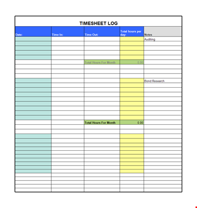 Easy-to-Use Timesheet Template for Accurate Tracking of Hours