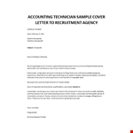 Accounting Technician sample cover letter example document template