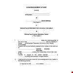 IOU Template - Payment, Creditor, Address | Acknowledgment example document template