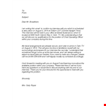 Thank you for offering me the position - August Interview Acceptance example document template