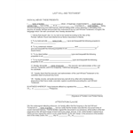Create Your Last Will And Testament Template - Protect Your Legacy example document template