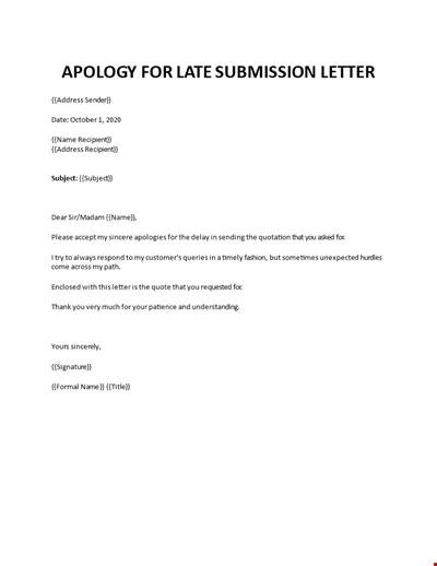 Regret letter for not sending quotation