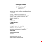 Professional Marketing Executive Resume example document template