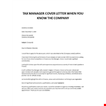 Cover letter for tax position example document template