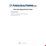 Job Interview Appointment Letter - Confirming Your Interview Appointment example document template
