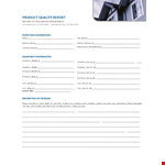 Product Quality example document template 