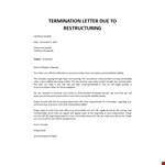 Termination Letter Restructuring example document template