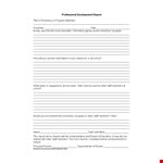 Professional Development Report Template Word example document template