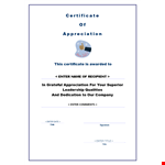 Customize and Download Certificate of Appreciation Template example document template