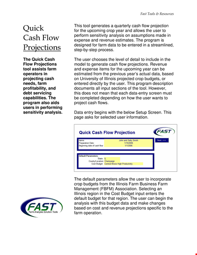 Cash Flow Projection Chart Template