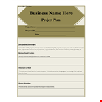 Project Planning Template for Successful Deliverables example document template