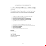 Chief Marketing Officer Job Description example document template