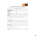 Disciplinary Investigation Report Template - Gather Evidence and Investigate Allegations example document template