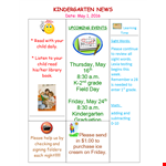 Preschool Newsletter Template - Kindergarten Edition example document template