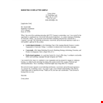 Marketing Internship Job Application Letter example document template 
