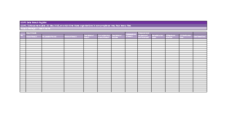 gdpr data breach register templates | bizzlibrary Main Image gdpr data breach register templates | bizzlibrary